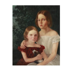 American School (Late 19th Century), Portrait of Estelle Lewis Pollock and Catherine Lewis