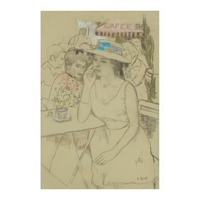 François Gall (Hungarian-French, 1912-1987), Woman at Café