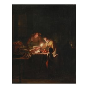 Johannes Rosierse (Dutch, 1818-1901), Candlelit Feast