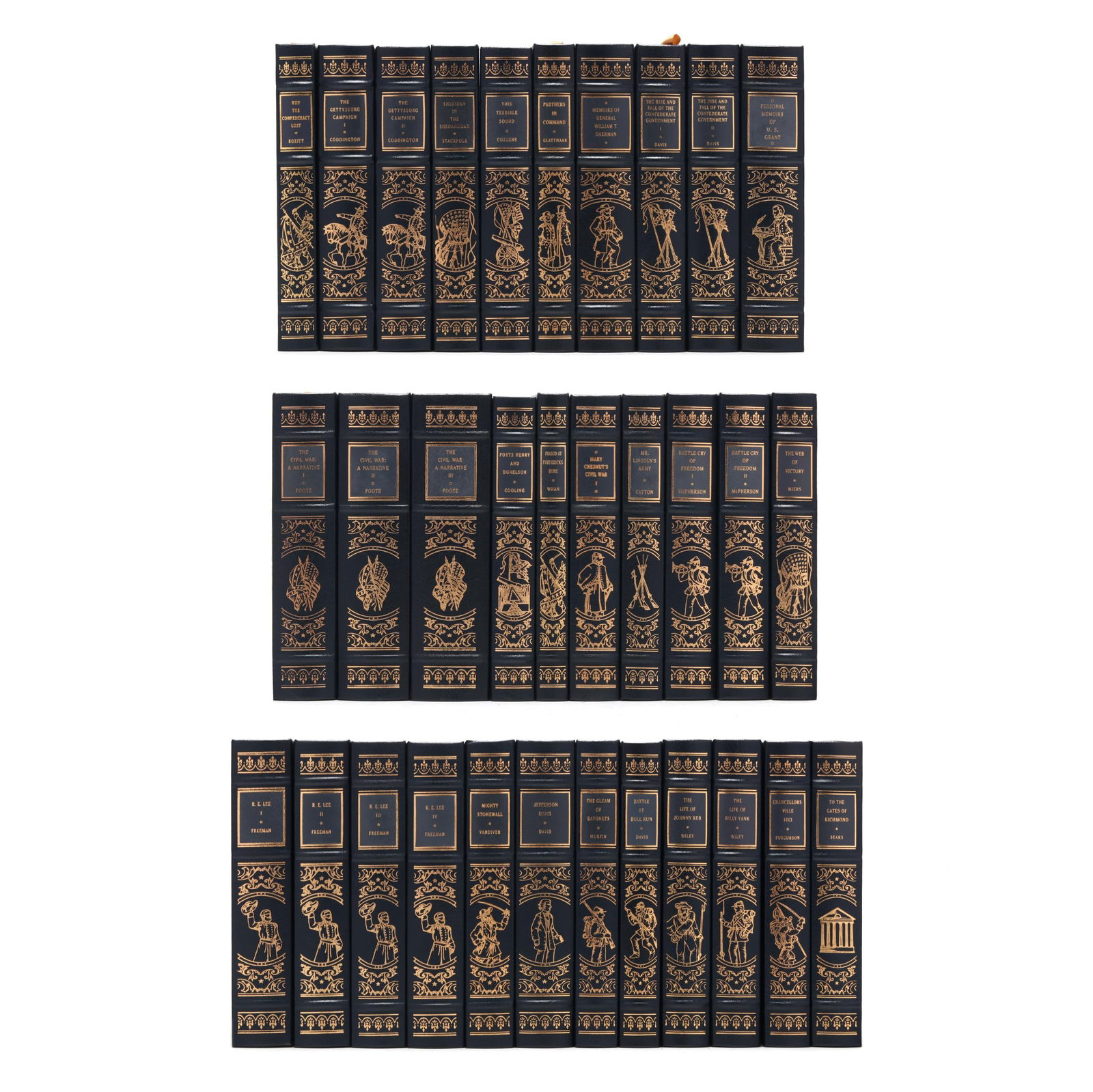 Easton Press Leather-Bound Library of the Civil War: Easton Press Leather-Bound Library of the Civil WarNorwalk, CT: The Easton Press, 1996-1998. (32) (of 35) volumes; all Collector's Edition, bound in genuine leather accented with 22kt gold, with moire