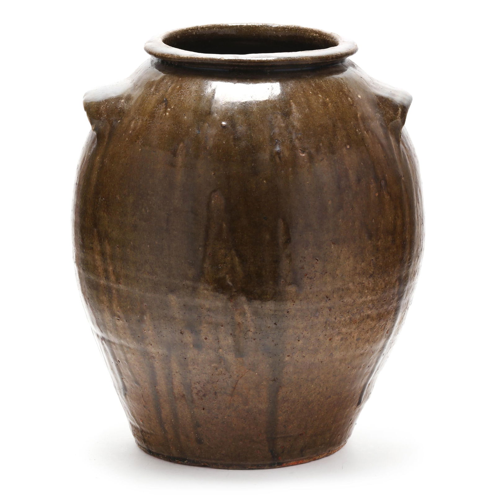 Large Catawba Valley, North Carolina Ovoid Stoneware Jar (1 of 6)