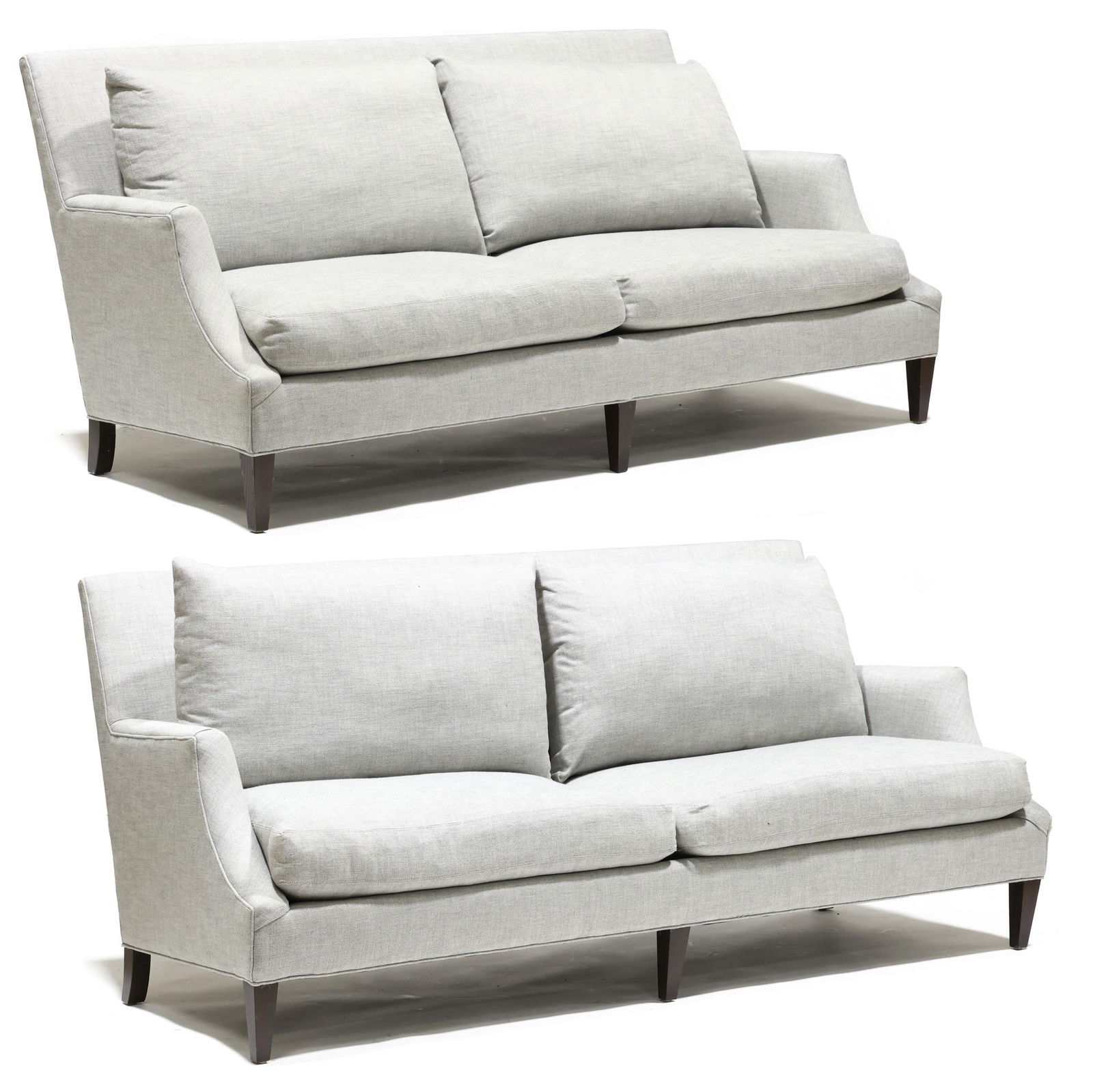 Restoration Hardware, Pair of Belgian Linen Upholstered Sofas