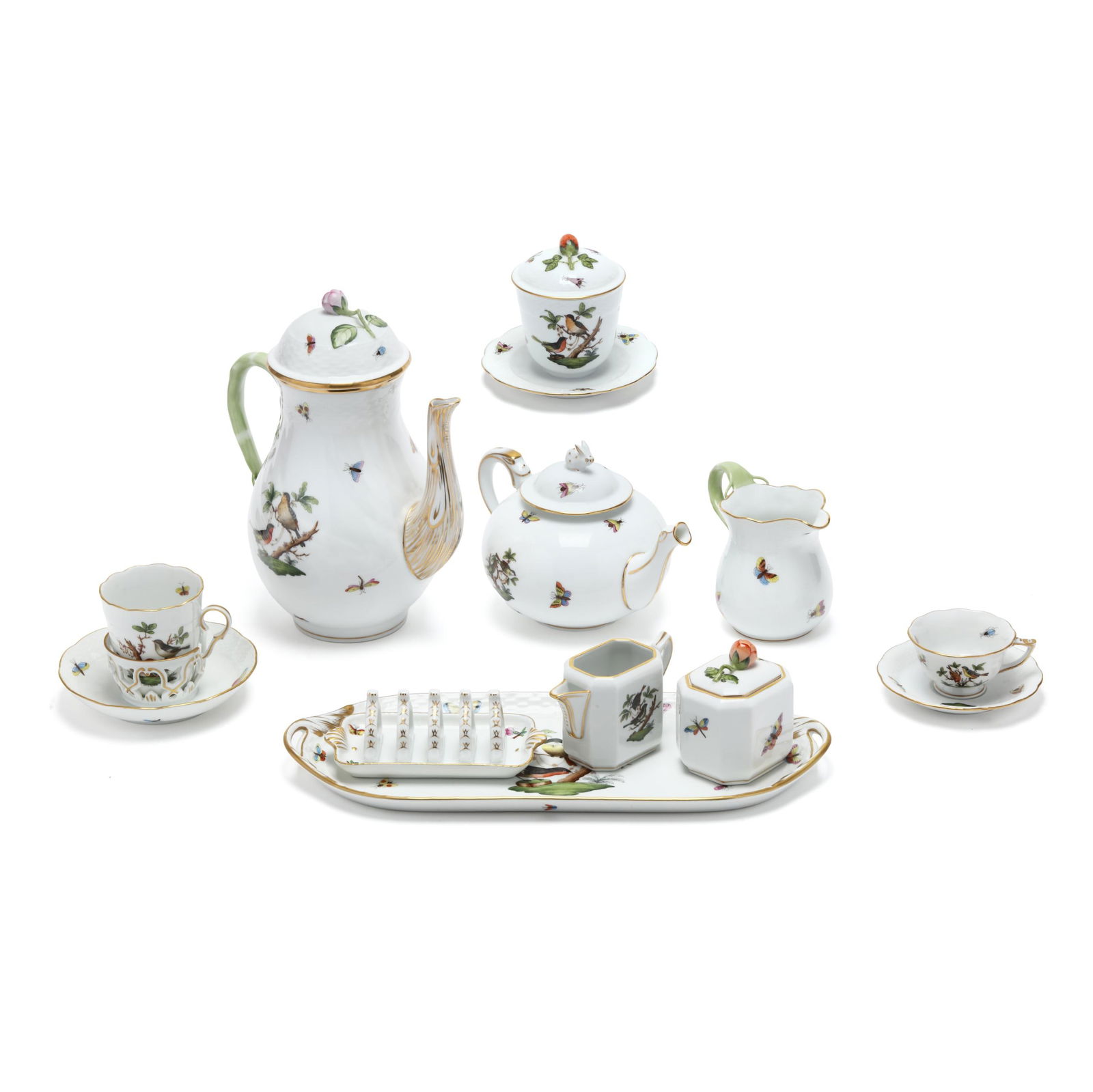 Herend, (28)  Rothschild Bird  Porcelain Tea and Coffee Serving Items (1 of 17)
