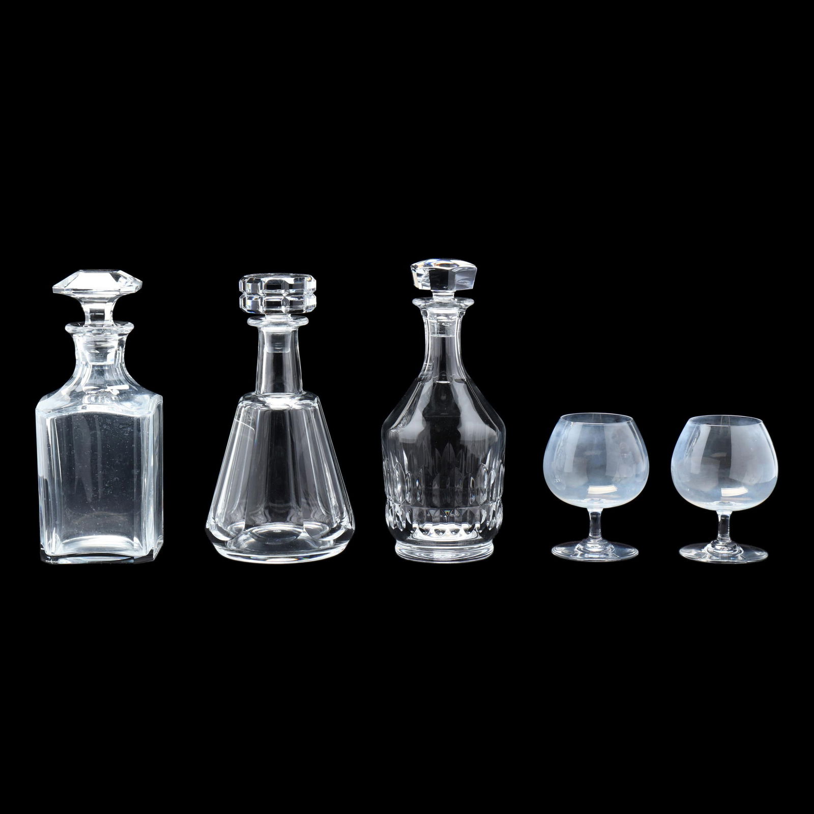 Three Baccarat Crystal Decanters and a Pair of Brandy Snifters (1 of 19)
