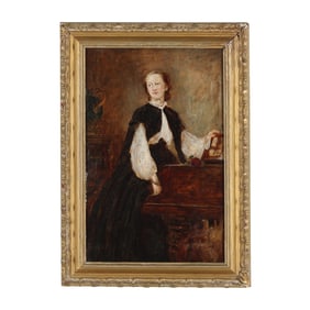 Attributed Danile Pasmore (German, 1829-1965), Woman by a Grand Piano