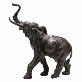 A Large Bronze Statue of an Elephant