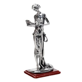 Vintage Italian .925 Silver Figure of Lady with Book