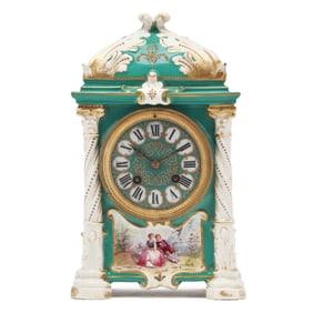 Japy Freres & Cie, French Porcelain Mantel Clock