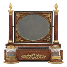 Napoleonic Ormolu Mounted Burr Wood Inkstand