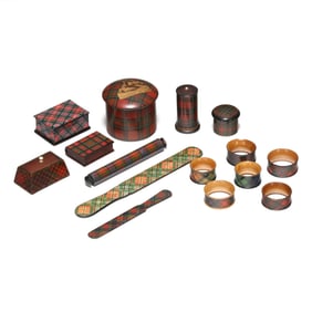 Collection of Fifteen Assorted Tartanware Accessories