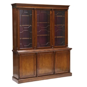 Regency Mahogany Triple Bookcase