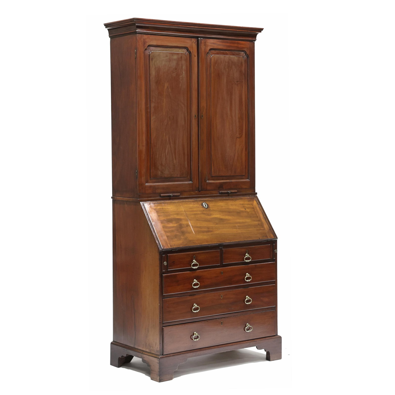 George III Mahogany Bureau Bookcase (1 of 11)