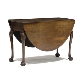 Irish Chippendale Carved Mahogany Drop Leaf Dining Table