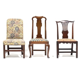 Three Antique English Mahogany Side Chairs