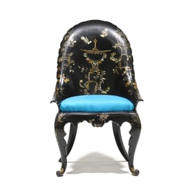 Antique English Papier-mâché Mother of Pearl Inlaid Chair