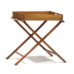 Antique English Mahogany Butler's Tray on Stand