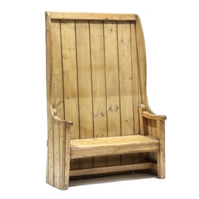 Antique Continental Diminutive Pine Settle