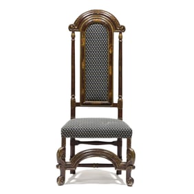 William and Mary Style Chinoiserie Decorated Hall Chair