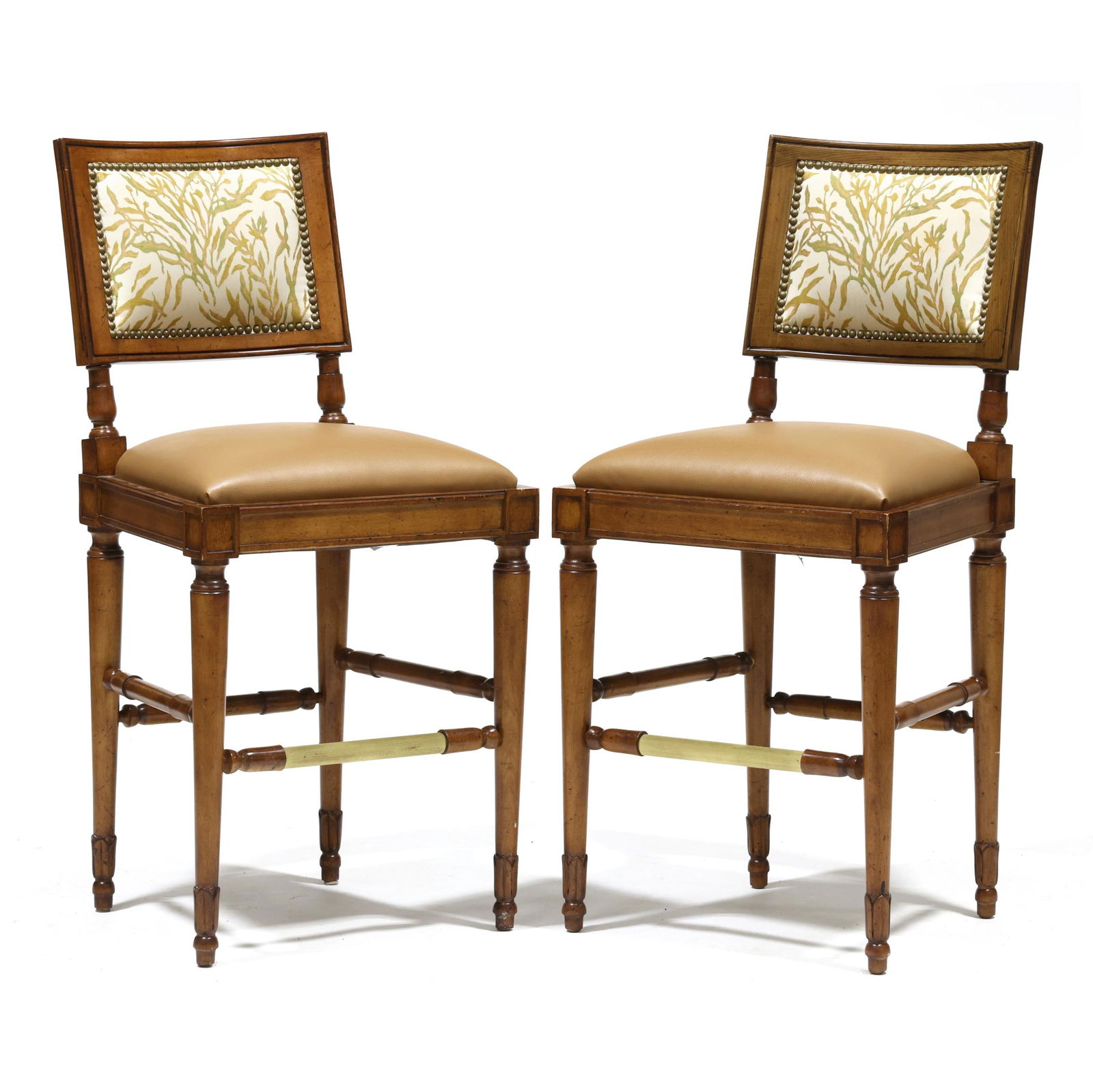 Louis Mittman, Pair of Leather Upholstered Barstools (1 of 13)