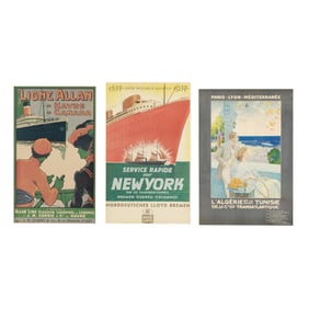 Three Framed Vintage French Ship Posters