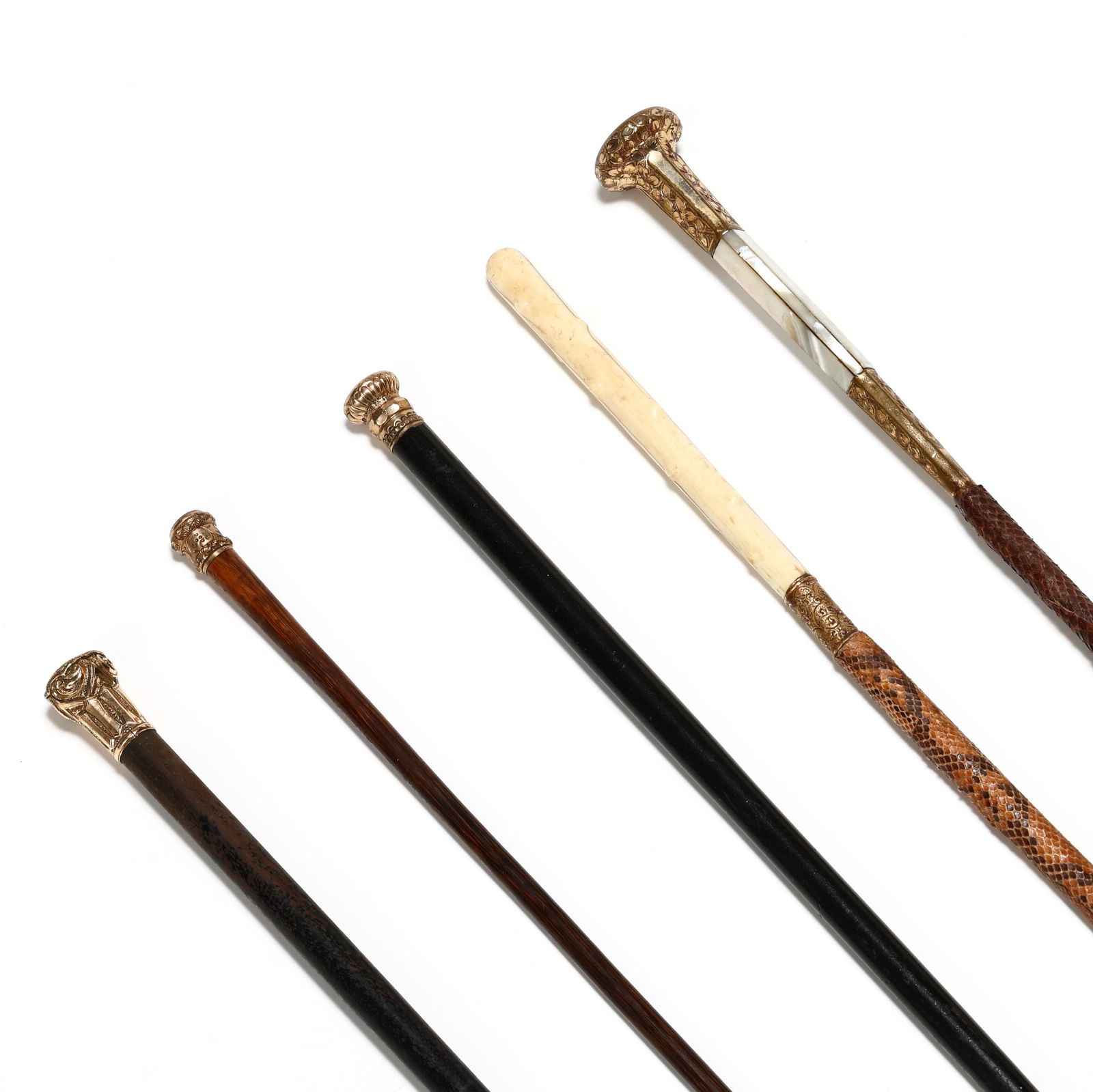 Five Walking Sticks with Gold-Filled Mounts (1 of 7)