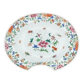 A Chinese Export Porcelain Famille Rose Barber's Bowl