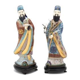 Two Chinese Cloisonné Immortal Figures