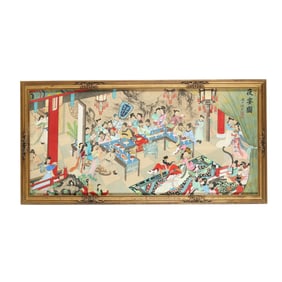 A Grand Chinese Painting of a Palace Banquet