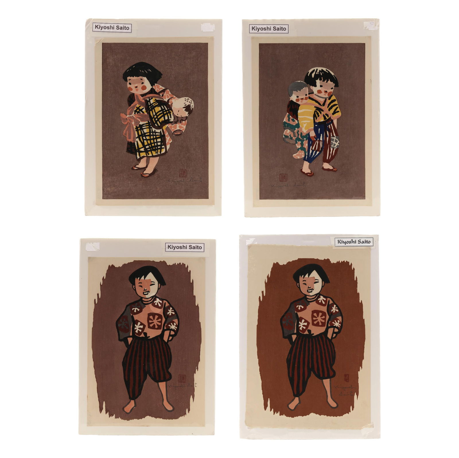 Kiyoshi Saito (Japanese, 1907-1997), Four Woodblock Prints (1 of 9)