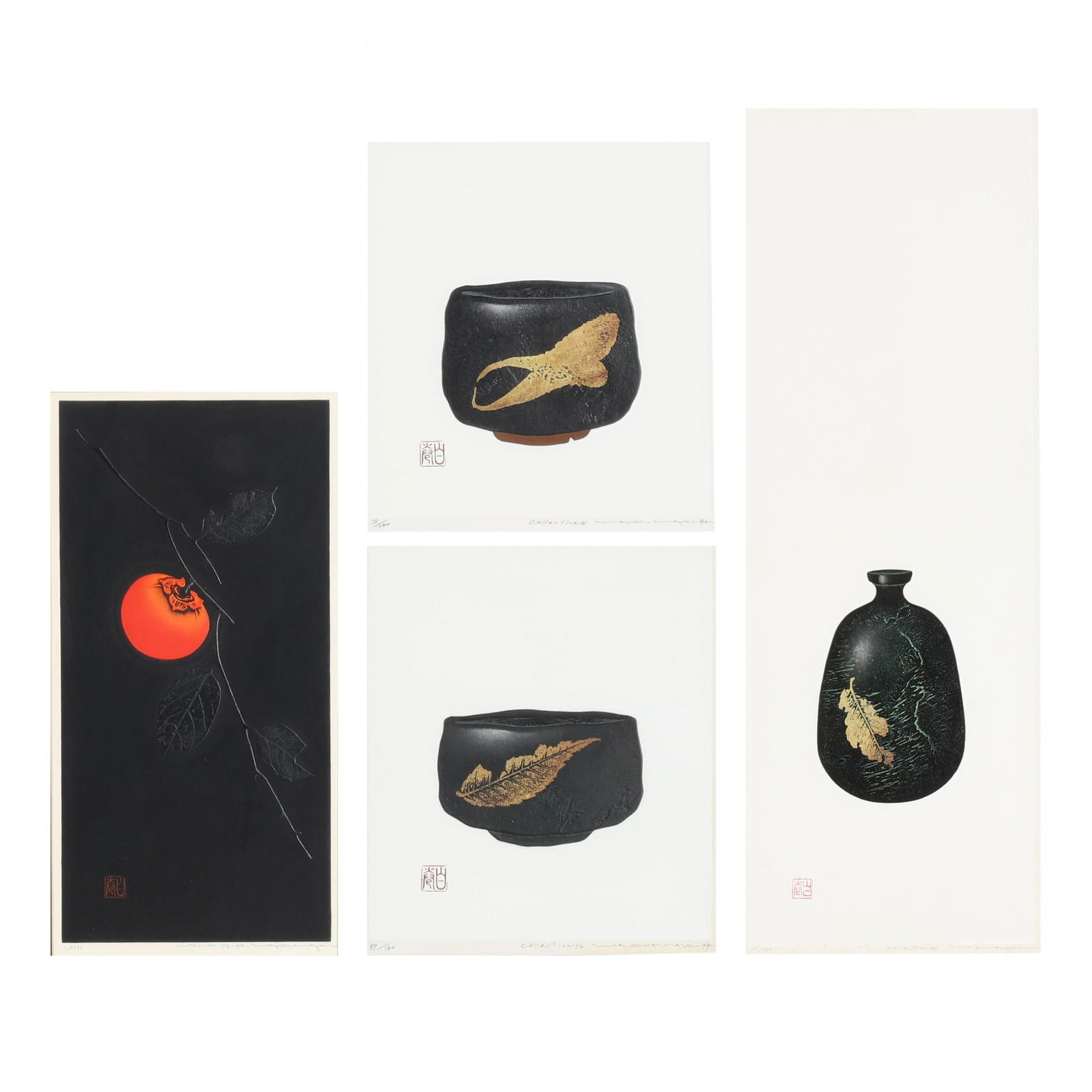 Haku Maki (Japanese, 1924-2000), Four Woodblock Prints (1 of 7)