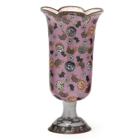 An Unusual Japanese Cloisonné Vase on High Foot