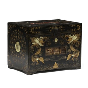 Chinese Carved and Lacquered Trunk