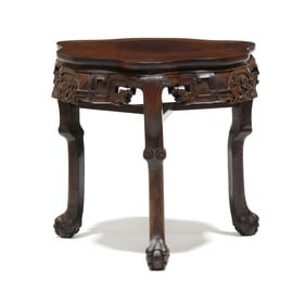 Chinese Hardwood Tripod Table