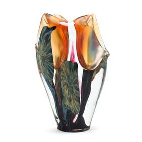 David Lotton, Double Mouth Organic Art Glass Vase