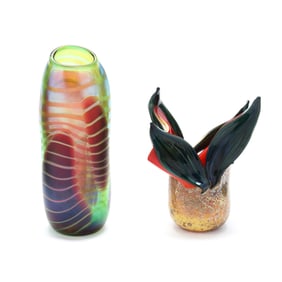 Lotton, Two Organic Glass Vases