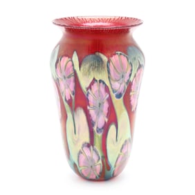 John Lotton, Pink Floral Fantasy Glass Vase