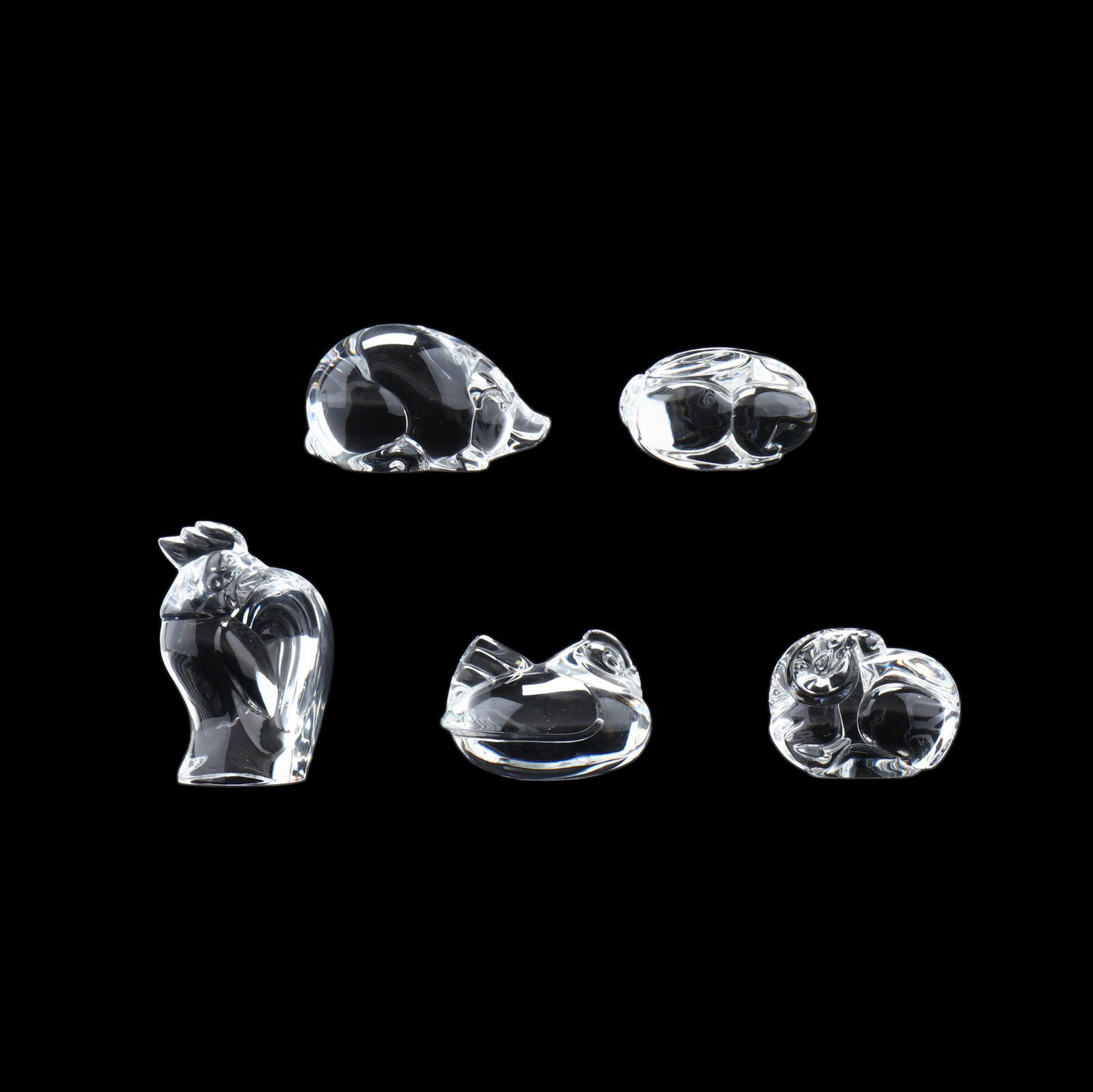 Five Steuben Crystal Barnyard Animal Themed Hand Coolers (1 of 9)