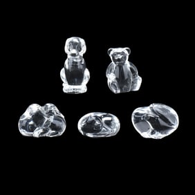 Five Assorted Steuben Crystal Animals