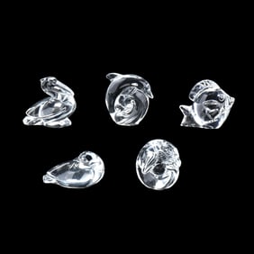 Five Assorted Steuben Crystal Animals