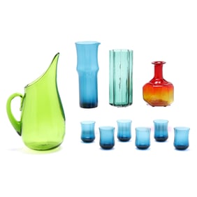 Group of Vintage Glass Barware, including Blenko