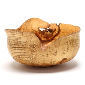 Artist Signed Spalted Oak Bowl
