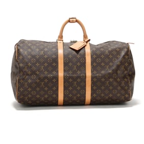 Canvas and Leather Keepall 55 Travel Bag, Louis Vuitton