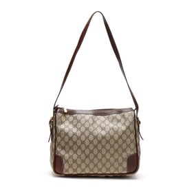 Vintage Canvas and Leather Shoulder Bag, Gucci