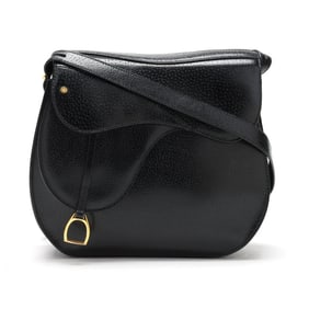 Black Leather Crossbody Saddle Bag, Gucci