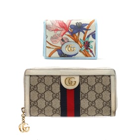 Two Canvas and Leather Wallets, Gucci