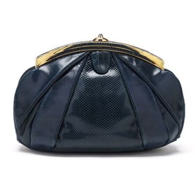 Blue Leather Evening Bag, Judith Leiber