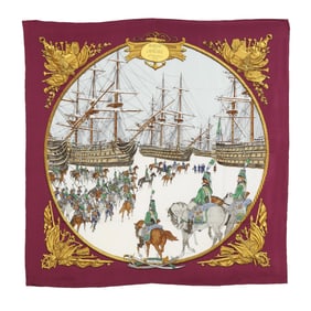 Silk Marine Et Cavalerie Scarf, Hermès