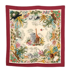 Silk Jungle Safari Scarf, Gucci