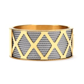 Gold-Plated and Steel Bangle Bracelet, Charriol