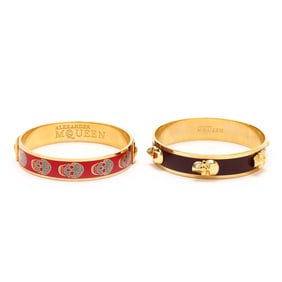 Two Gold-Tone Bangle Bracelets, Alexander McQueen